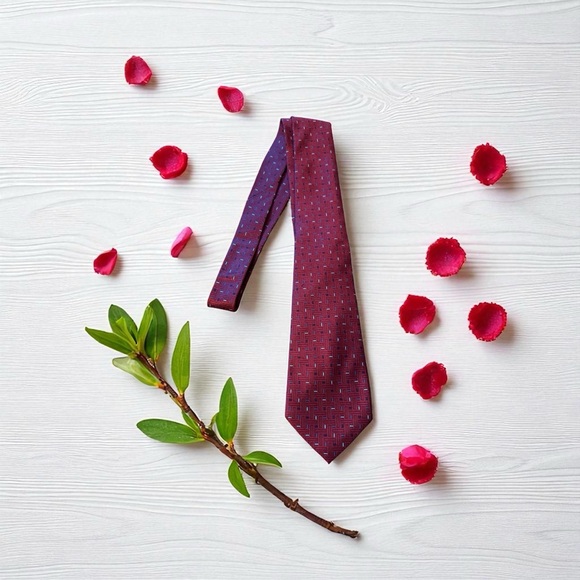 Jones New York Red Geometric Men's Tie - Picture 1 of 4